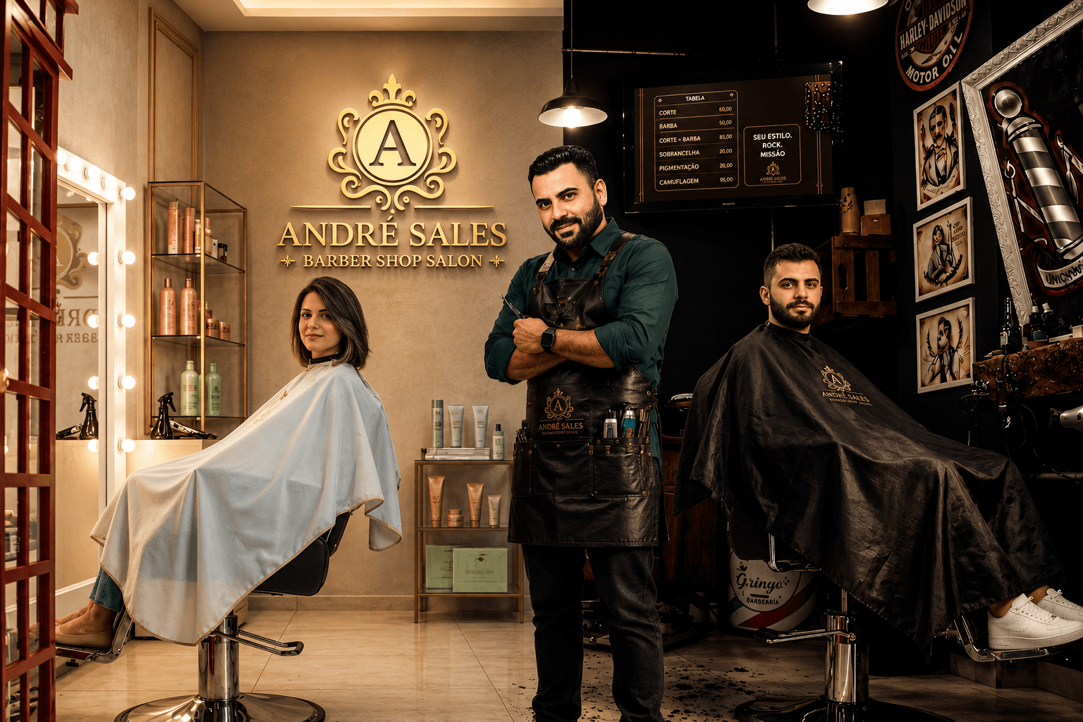 Interior da barbearia
